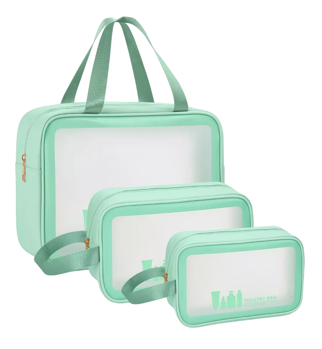 Set de 3 Estuches de Maquillaje Verdes