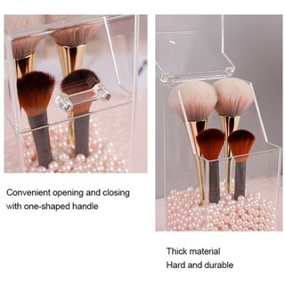 Foto 5 | Recipiente De Almacenamiento Acrílico Transparente Para Brochas De Maquillaje - Venta Internacional.