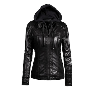 Foto 2 | Chaqueta Kinikiss Gótica De Piel Sintética Con Capucha Para Mujer, Otoño E Invierno - Venta Internacional.