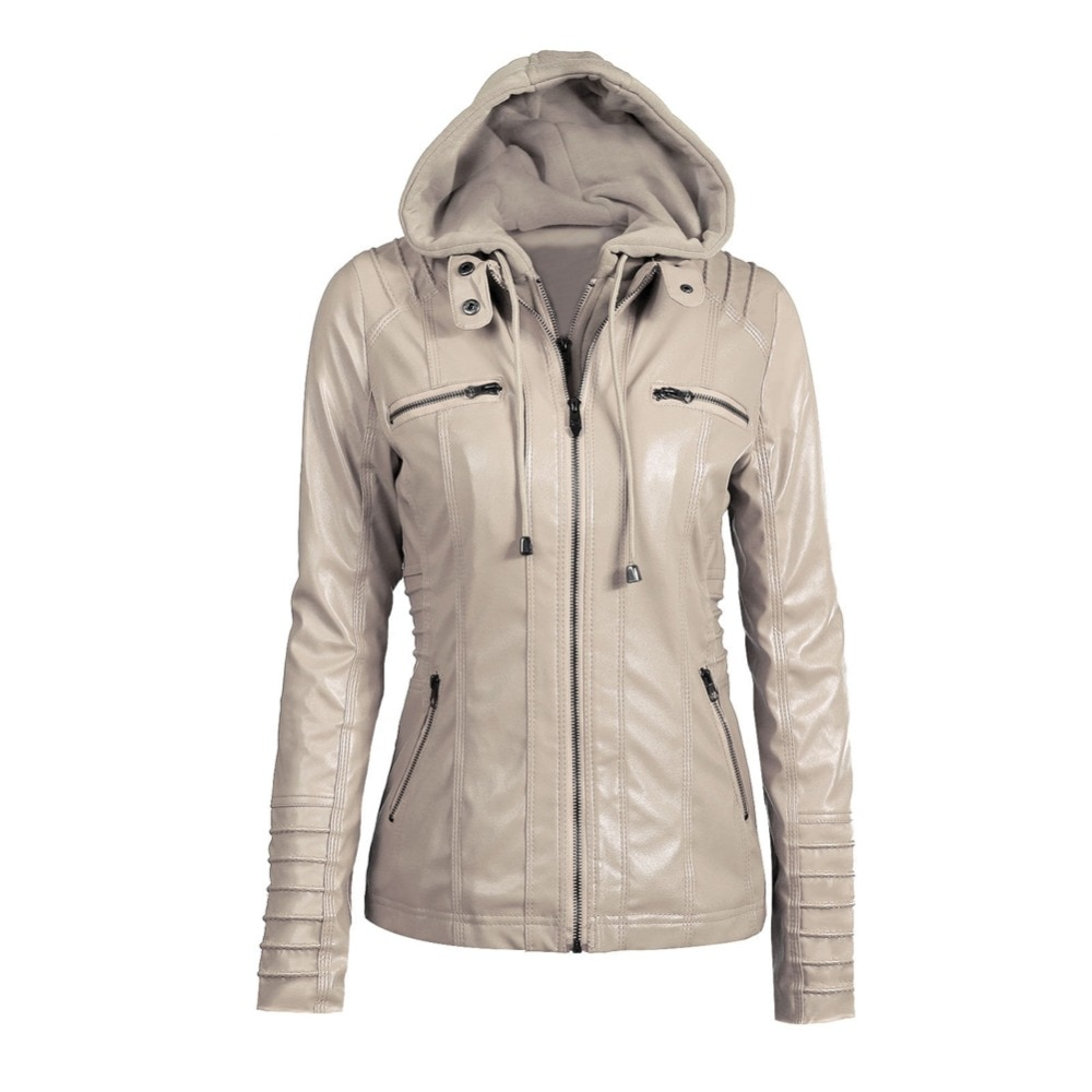 Foto 5 | Chaqueta Kinikiss Gótica De Piel Sintética Con Capucha Para Mujer, Otoño E Invierno - Venta Internacional.