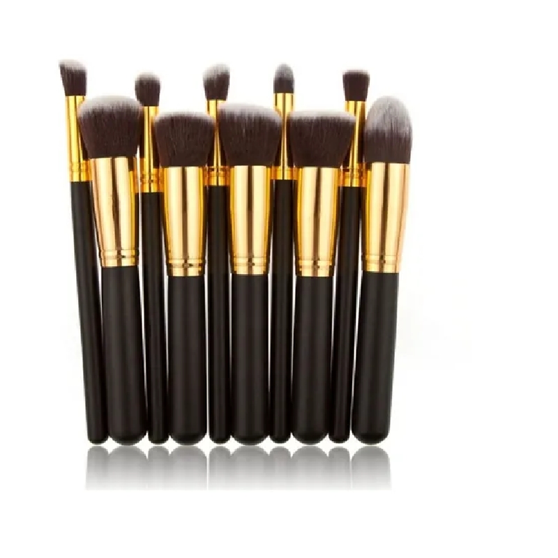 Foto 1 | Set De Brochas De Maquillaje Profesional 10 Unidades En Blanco Y Negro - Venta Internacional.