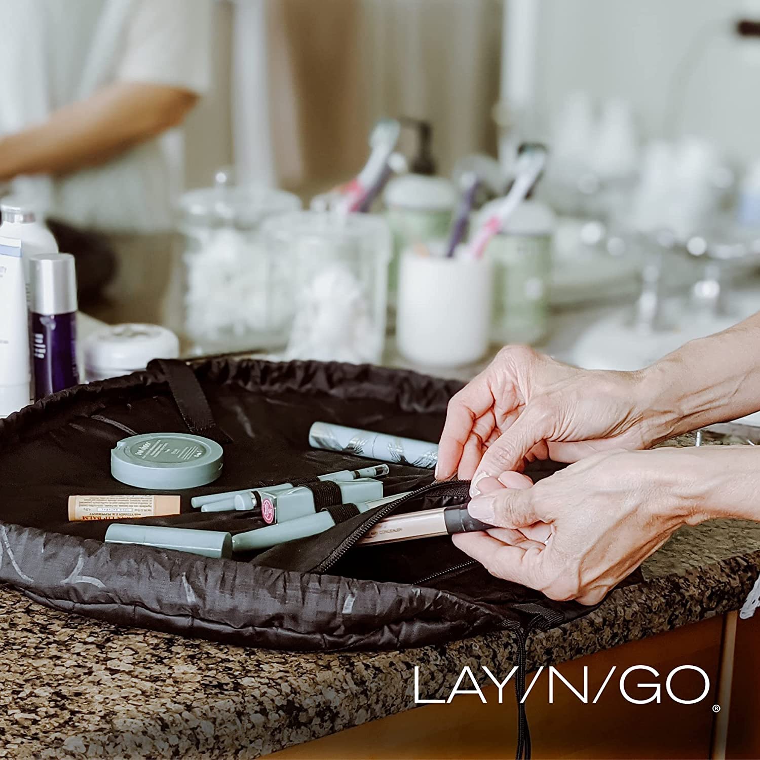 Foto 6 pulgar | Organizador de Bolsas de Cosméticos Y Maquillaje Lay-n-go Cosmo Sky Blue - Venta Internacional