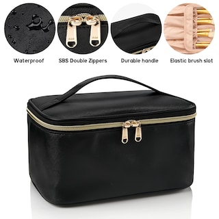 Foto 3 | Bolsa de Maquillaje Ocheal Organizador de Viaje Portátil Grande Negro - Venta Internacional