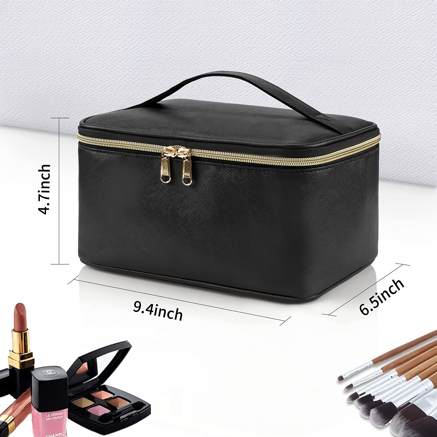 Foto 6 | Bolsa de Maquillaje Ocheal Organizador de Viaje Portátil Grande Negro - Venta Internacional