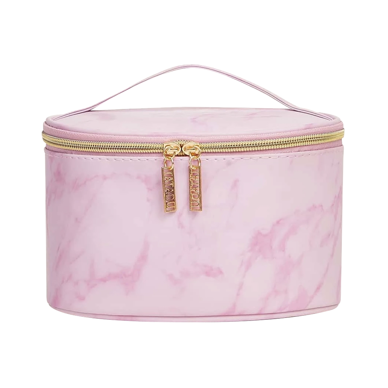 Bolsa de Maquillaje Rosa con Cremallera Dorada 21,5 X 16 X 11,5 Cm - Venta Internacional