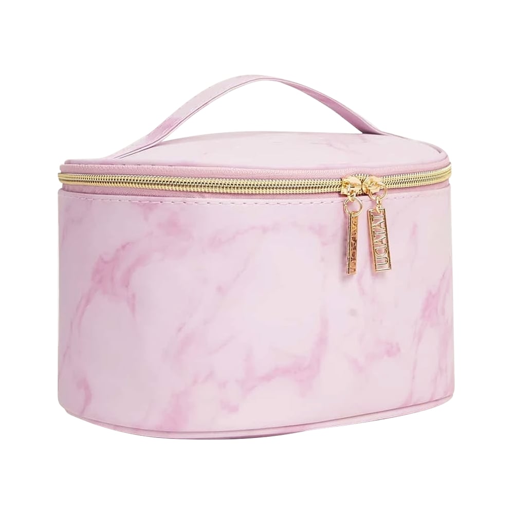 Foto 4 | Bolsa de Maquillaje Rosa con Cremallera Dorada 21,5 X 16 X 11,5 Cm - Venta Internacional