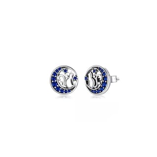 Foto 1 | Pendientes de Aro de Plata 925 con Forma de Gato para Mujer - Venta Internacional