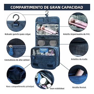 Foto 2 | Bolso Organizador de Maquillaje Azul Marino para Viaje