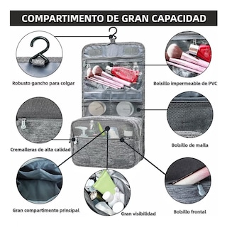 Foto 2 | Bolso Organizador Belug Gris de Maquillaje