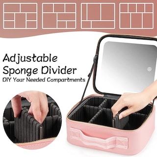 Foto 2 | Bolsa de Maquillaje LED con Espejo y Compartimentos Desmontables - Venta Internacional