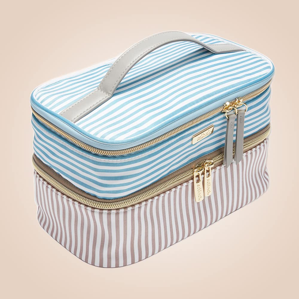 Foto 5 pulgar | Bolsa De Maquillaje Conair Travel, Tamaño Grande, Para Cosméticos, Color Azul/marrón - Venta Internacional.