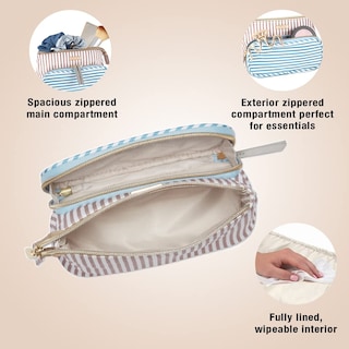 Foto 3 | Bolsa De Maquillaje Conair Organizer Con Rayas Azules Y Tostadas Recicladas - Venta Internacional.