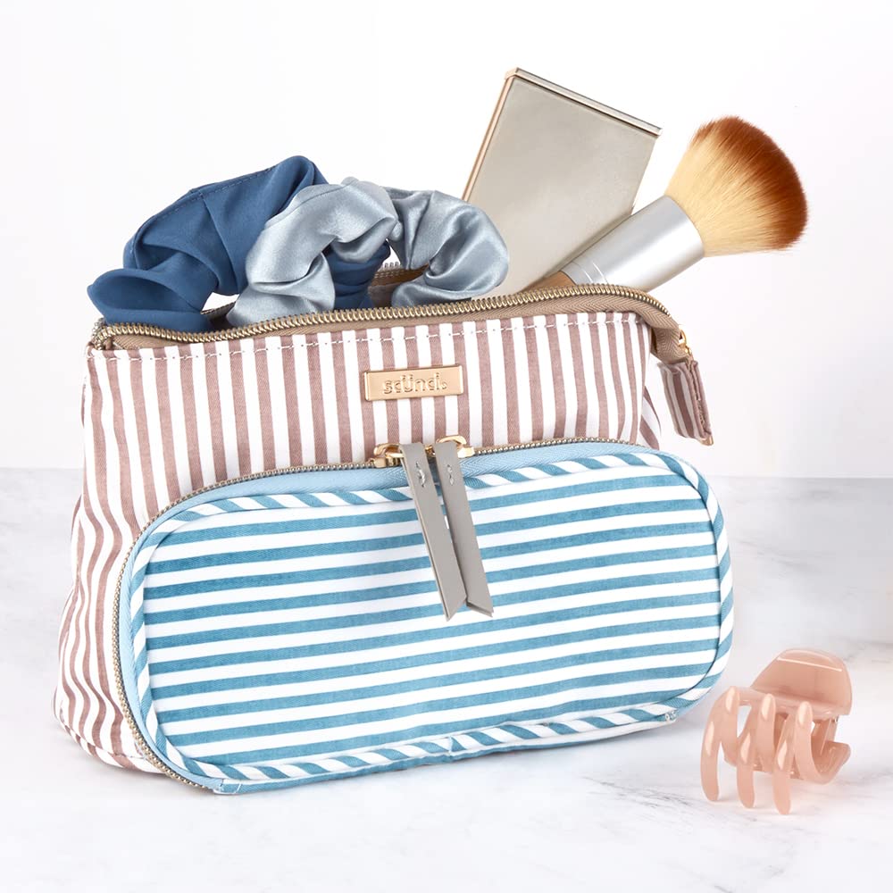 Foto 6 pulgar | Bolsa De Maquillaje Conair Organizer Con Rayas Azules Y Tostadas Recicladas - Venta Internacional.