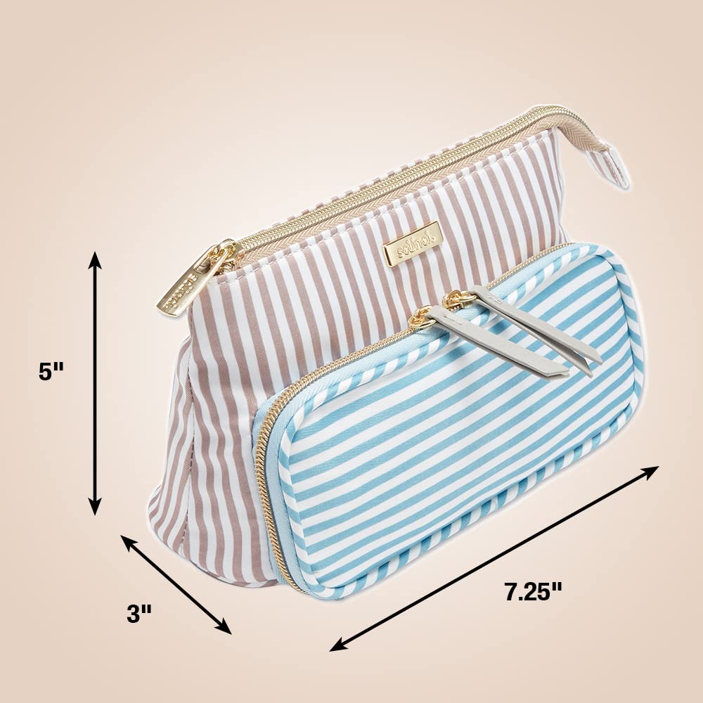 Foto 7 pulgar | Bolsa De Maquillaje Conair Organizer Con Rayas Azules Y Tostadas Recicladas - Venta Internacional.