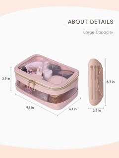 Foto 3 | Bolsa De Maquillaje Cluci Clear Con Soporte Para Brochas De Maquillaje Impermeable - Venta Internacional.