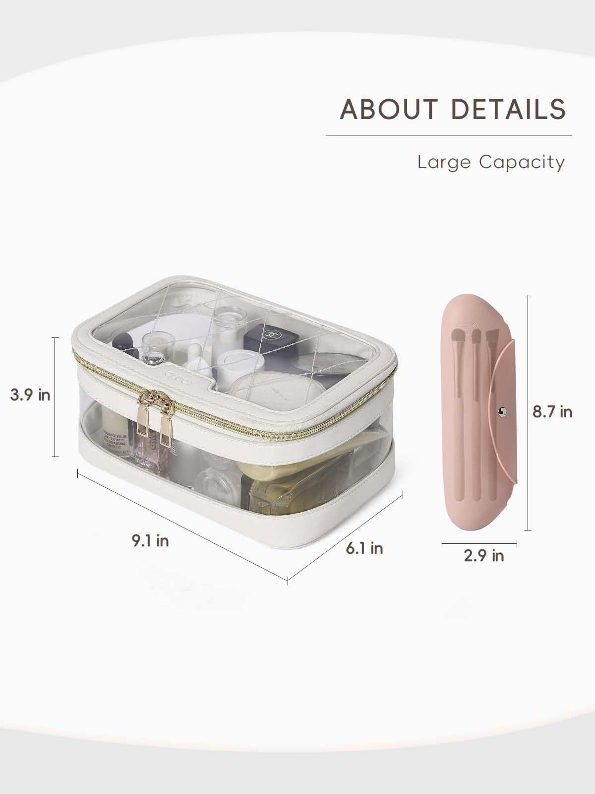 Foto 3 | Bolsa De Maquillaje Cluci Clear Travel - Soporte Para Brochas De Maquillaje (tpu) - Venta Internacional.