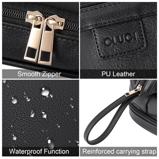 Foto 7 | Bolsa De Maquillaje De Viaje Cluci De Doble Capa De Piel Sintética De Gran Capacidad - Venta Internacional.