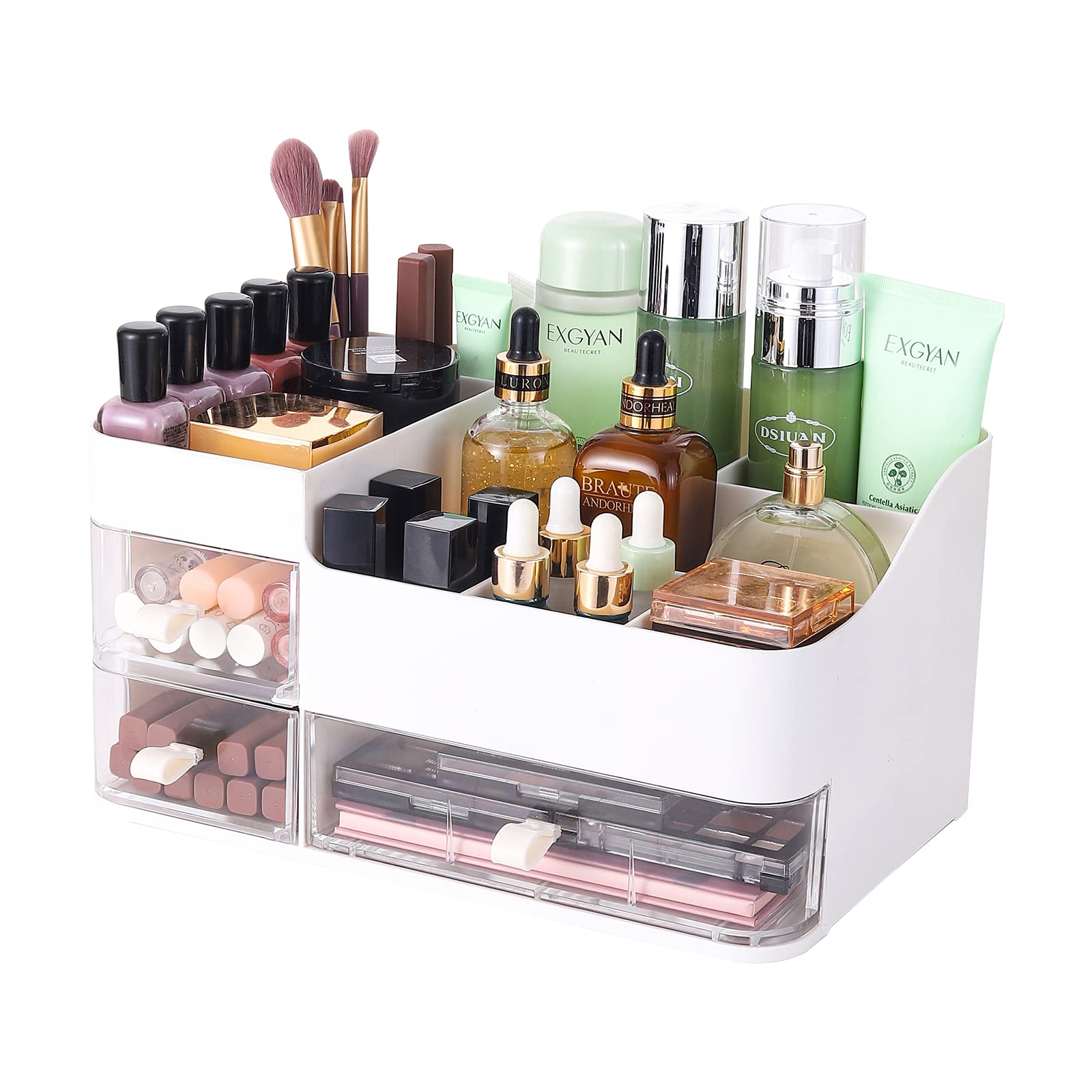 Organizador De Maquillaje Cq Acrílico Blanco Con 3 Cajones Para Tocador - Venta Internacional. $1,029