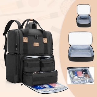 Foto 3 | Bolsa De Cosméticos Bafaso Con 3 Bolsas Interiores Extraíbles, Color Negro - Venta Internacional.