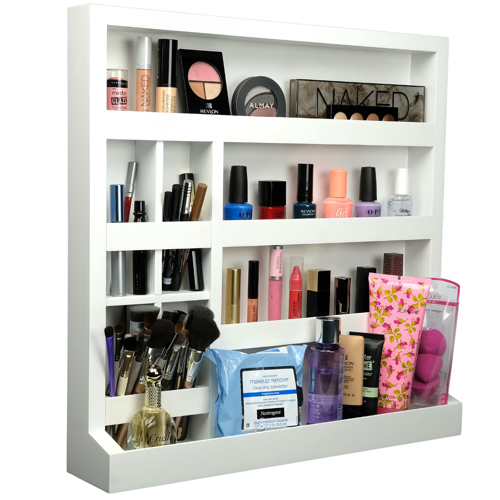 Organizador De Maquillaje Excello Global, Extra Grande, De Madera, Color Blanco - Venta Internacional.