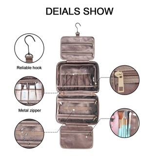 Foto 3 | Neceser Cluci Organizador de Viaje Colgante Negro de Gran Capacidad y Resistente al Agua - Venta Internacional