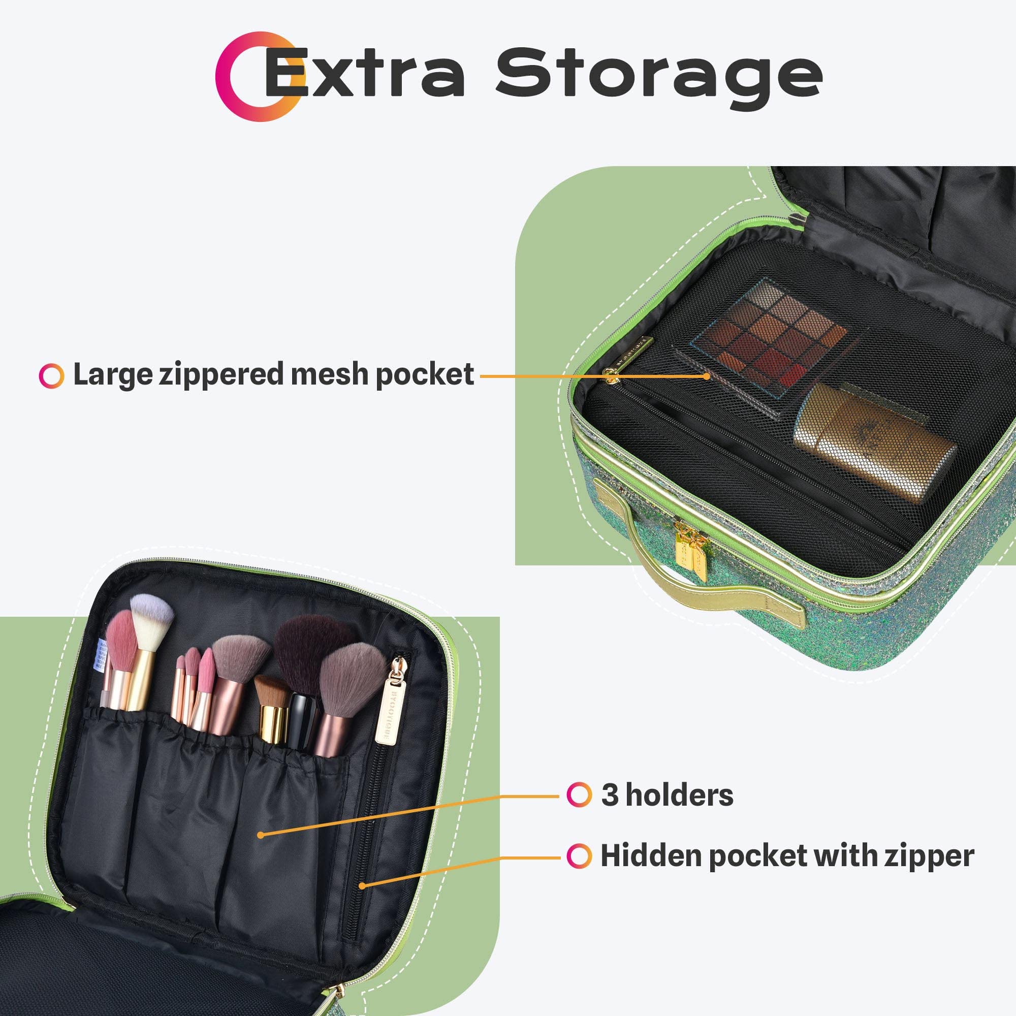 Foto 5 pulgar | Estuche de Maquillaje Byootique Verde de Viaje - Venta Internacional