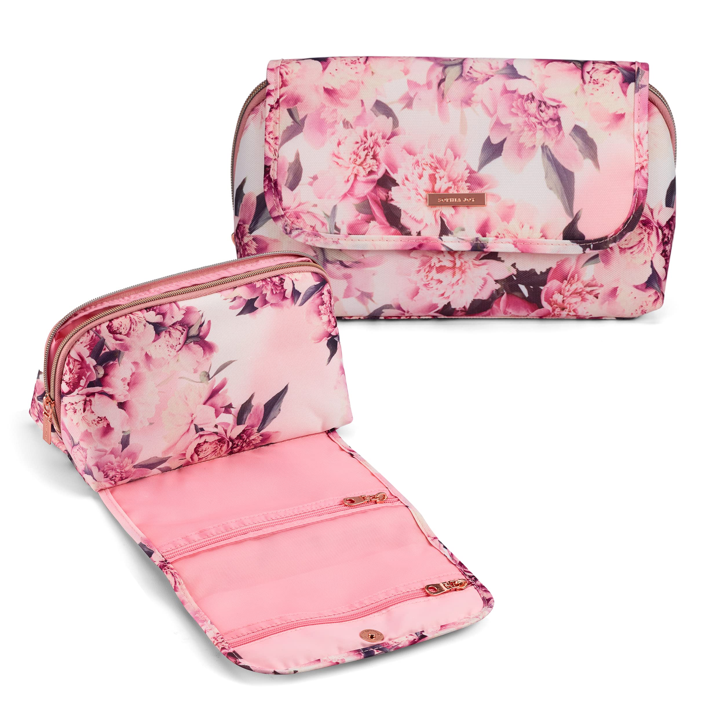 Foto 2 pulgar | Bolsa de Maquillaje Conair Sophia Joy Organizer con Estampado Floral Rosa - Venta Internacional