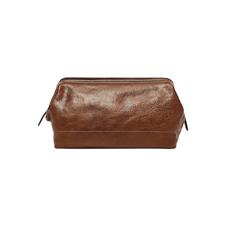 Foto 1 | Kit de Afeitado Fossil Leather Shave Dopp en Coñac para Viaje - Venta Internacional