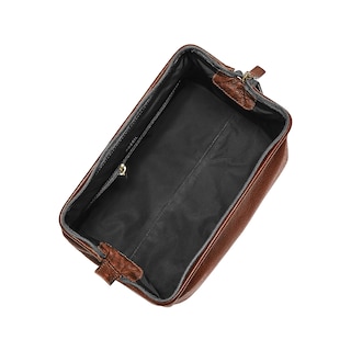 Foto 2 | Kit de Afeitado Fossil Leather Shave Dopp en Coñac para Viaje - Venta Internacional