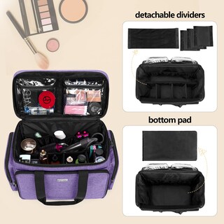 Foto 3 | Bolsa de Maquillaje BAFASO Tamaño Grande con Separadores Extraíbles en color Morado - Venta Internacional