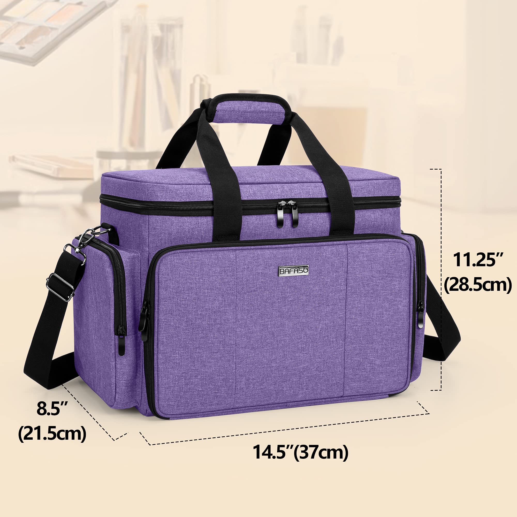 Foto 7 pulgar | Bolsa de Maquillaje BAFASO Tamaño Grande con Separadores Extraíbles en color Morado  - Venta Internacional