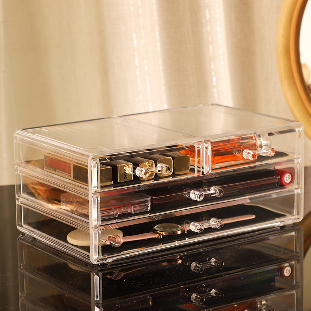 Foto 6 pulgar | Organizador de Maquillaje Cq Acrílico Apilable con 4 Cajones Transparentes - Venta Internacional