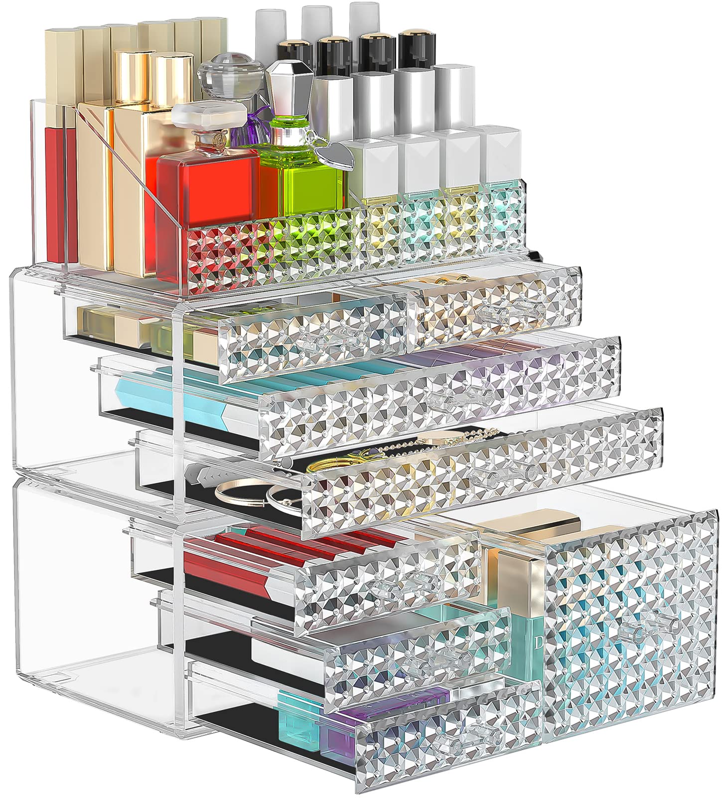 Foto 2 pulgar | Organizador de Maquillaje Awenia Apilable con 8 Cajones Paquete de 3 - Venta Internacional