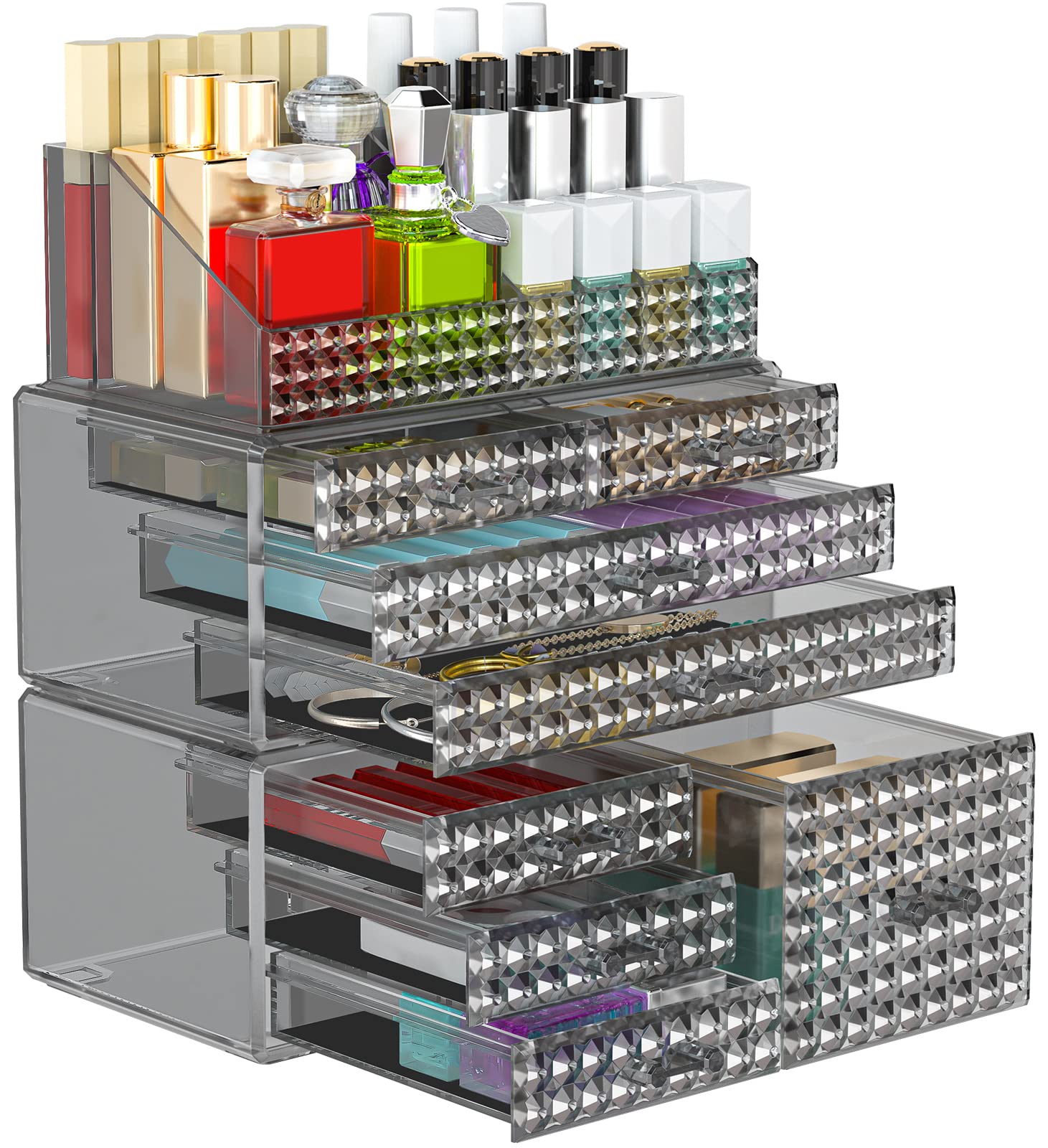 Organizador de Maquillaje Awenia Apilable con 8 Cajones paquete de 3 - Venta Internacional