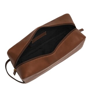Foto 2 | Neceser de Viaje Fossil Leather Shave Dopp Kit Marrón - Venta Internacional