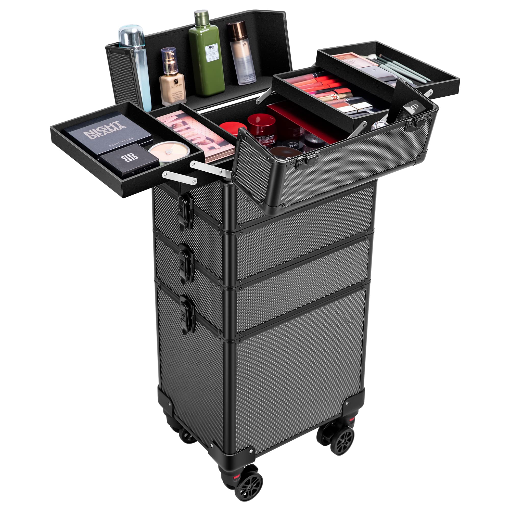 Estuche De Maquillaje Rolling Train Vivohome 4 En 1 Con Correas Para Los Hombros - Venta Internacional. $3,761