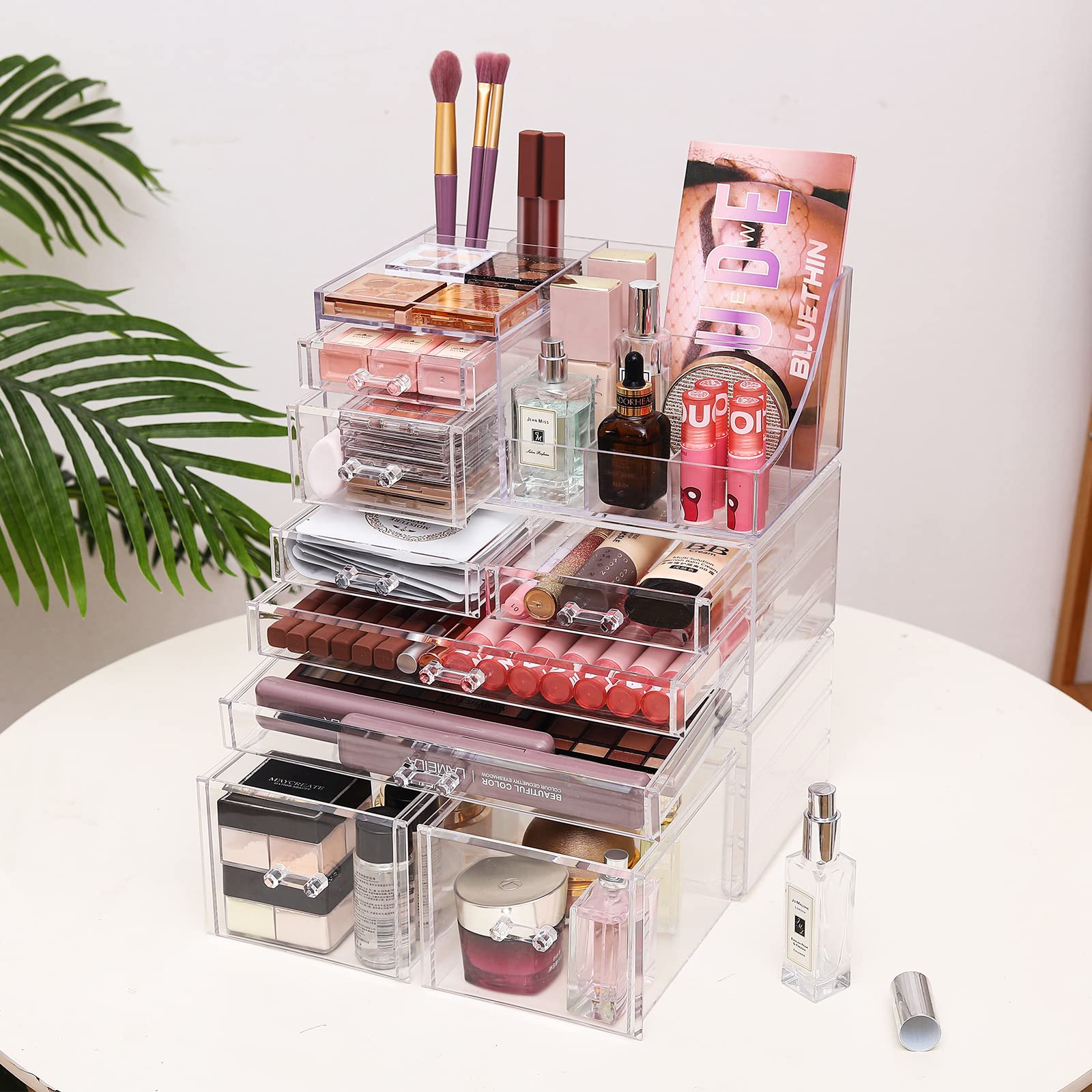 Foto 3 | Organizador de Maquillaje Cq Acrílico Con 8 Cajones para Tocador Transparente - Venta Internacional