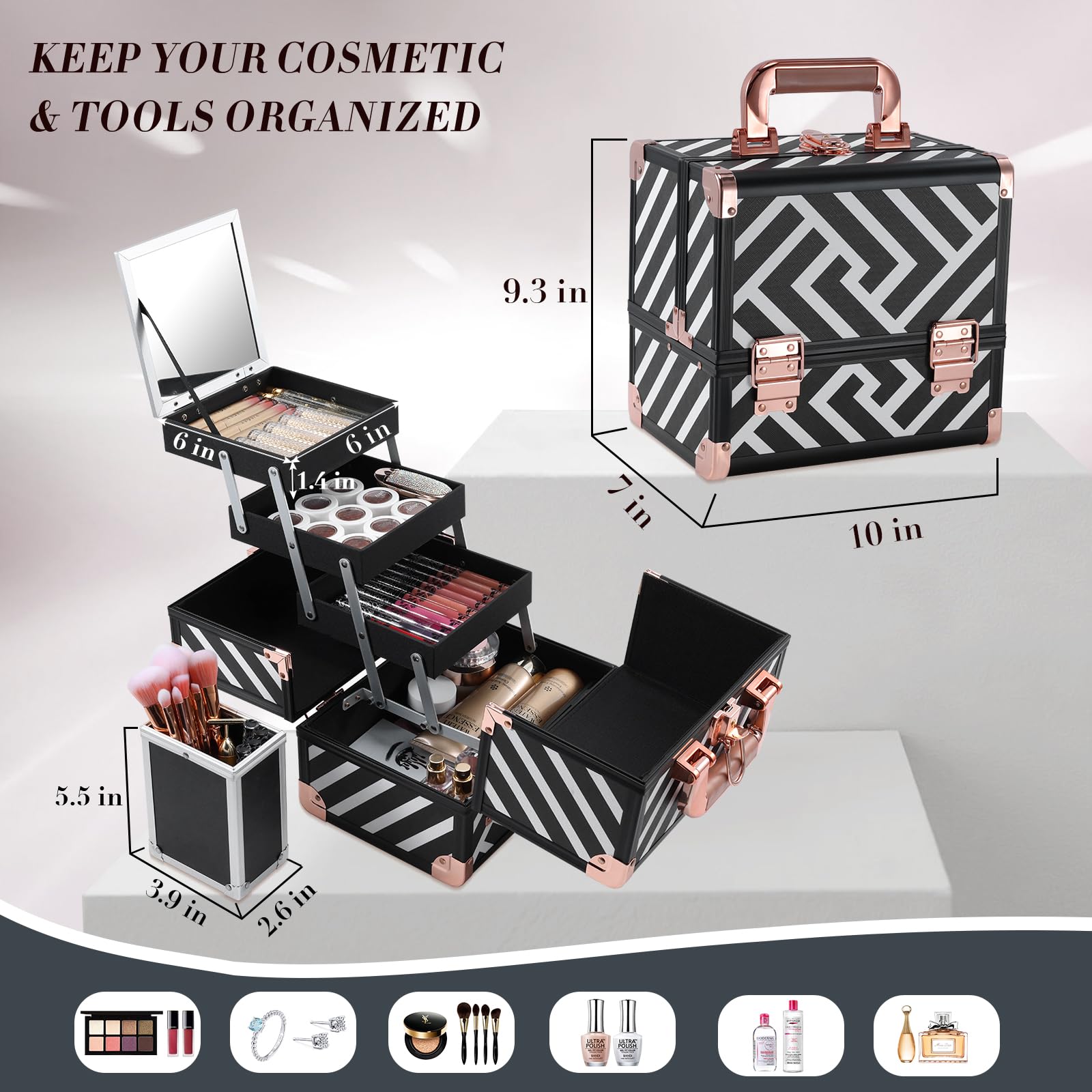 Foto 6 pulgar | Cosmetiquera Joligrace Train Case - Venta Internacional