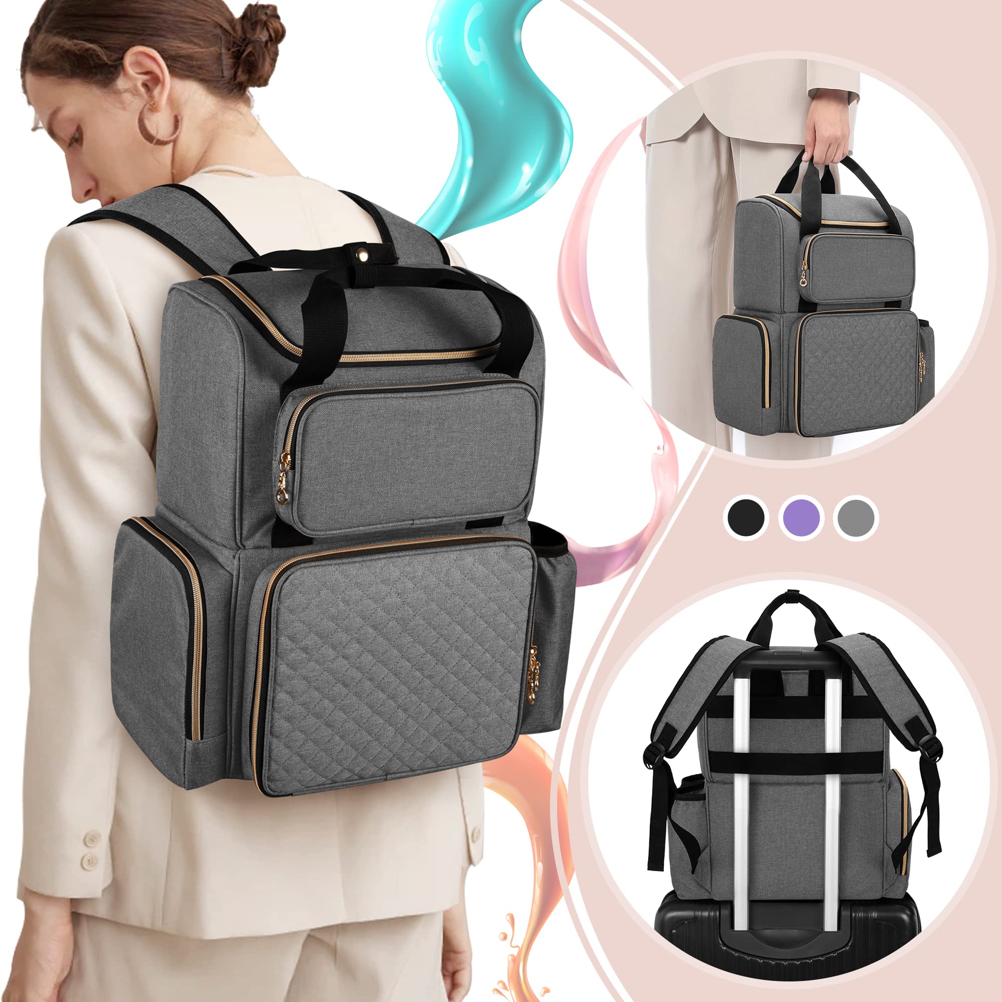 Foto 5 | Mochila Organizadora de Esmaltes de Uñas Luxja Gris para 70 Botellas - Venta Internacional