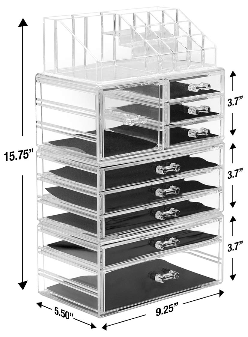 Foto 3 pulgar | Organizador de Maquillaje Sorbus Transparente con 4 Piezas - Venta Internacional