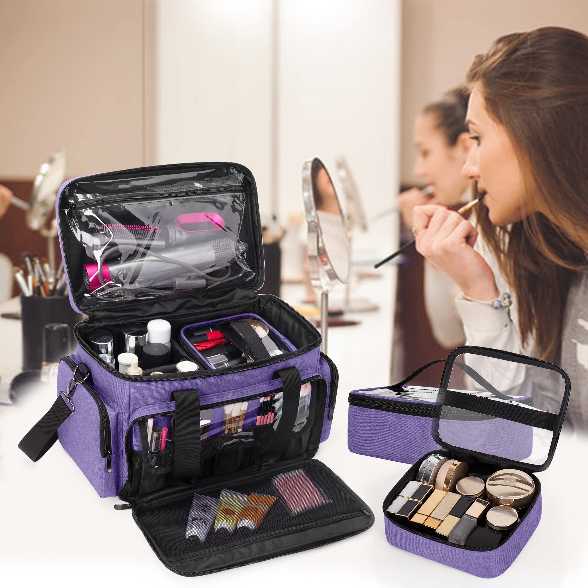 Foto 7 | Maletín de Maquillaje Bafaso Morado-Venta Internacional