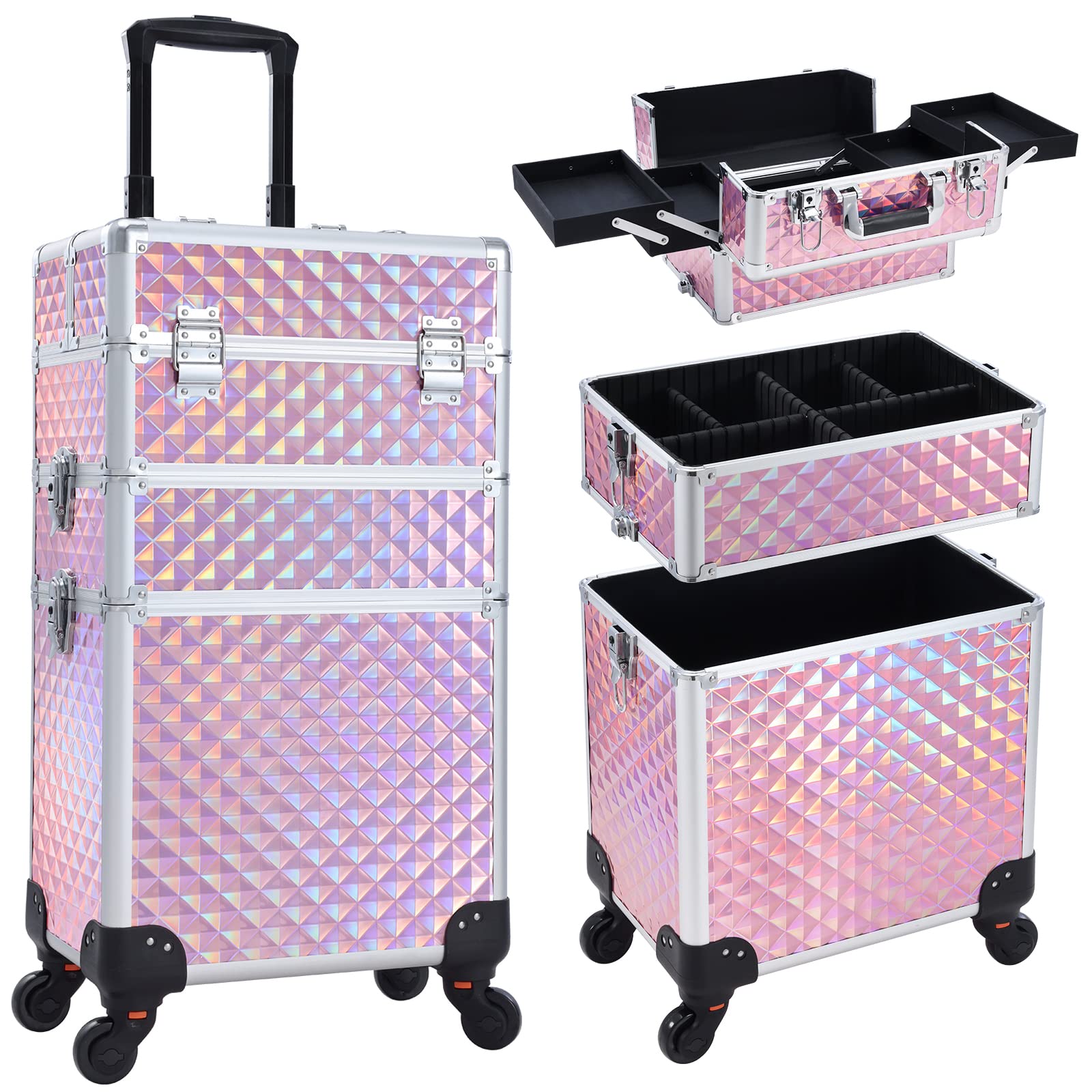 Estuche de Maquillaje Frenessa 3 en 1 con Almacenamiento Grande Rosa - Venta Internacional $3,749