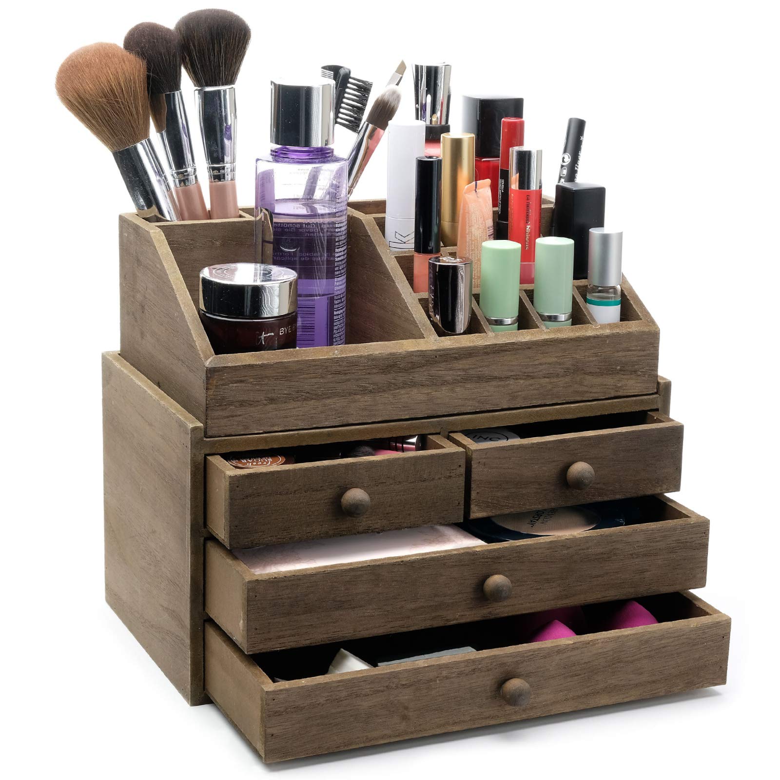 Organizador de Maquillaje Excello Global Products de Madera-Venta Internacional