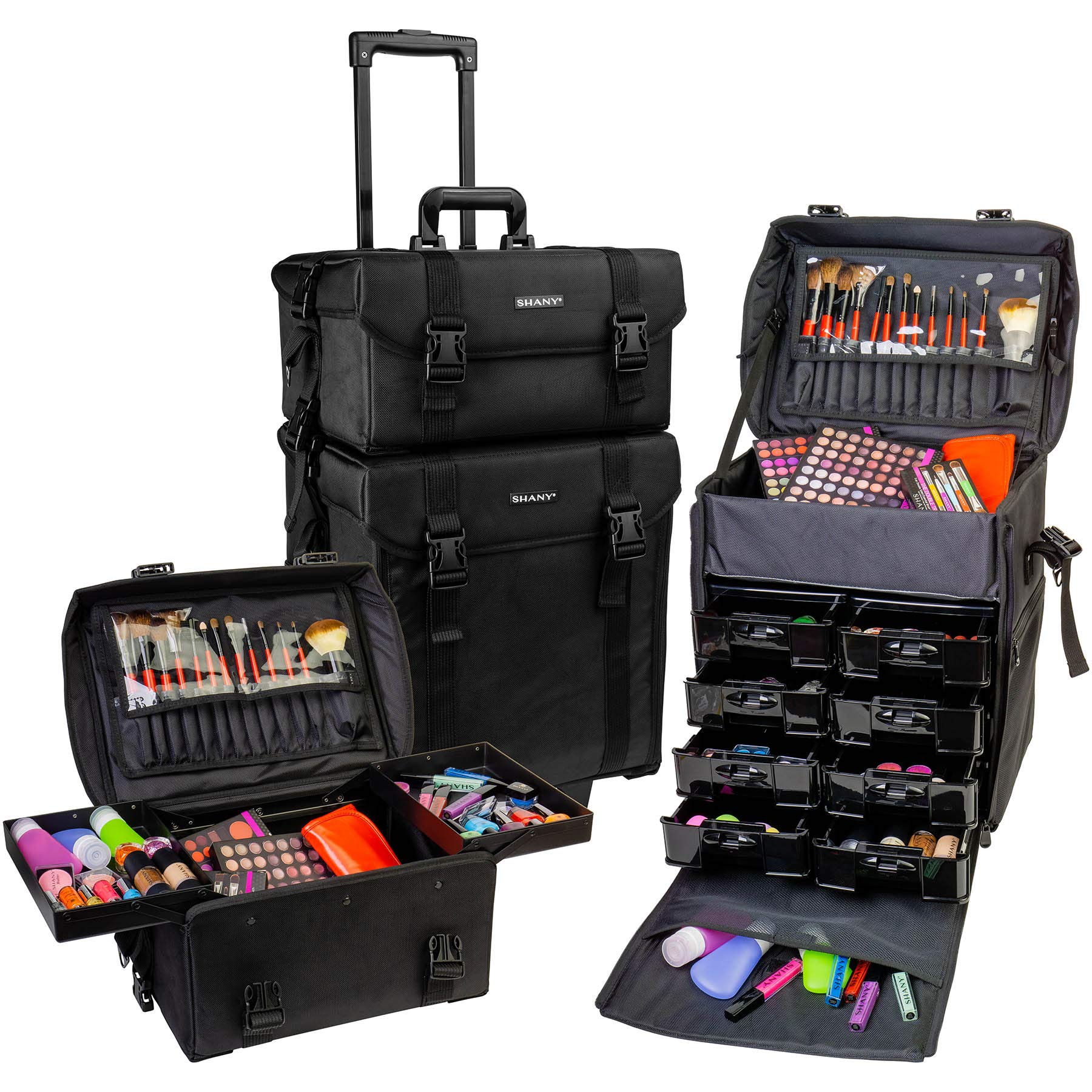 Foto 6 pulgar | Estuche Para Cosméticos Rolling Trolley Para Artista De Maquillaje Shany Jet Black - Venta Internacional.