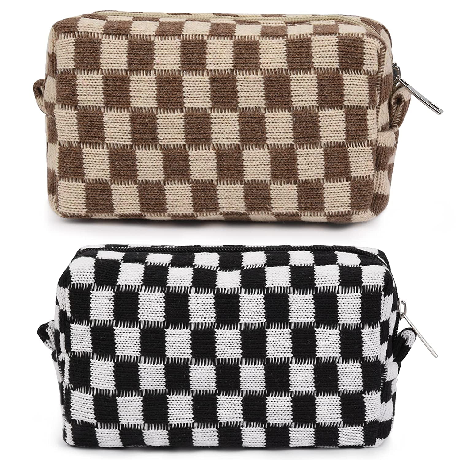 Foto 2 pulgar | Bolsa De Maquillaje Clackibukvyz A Cuadros Para Mujer, 2 Piezas - Venta Internacional.