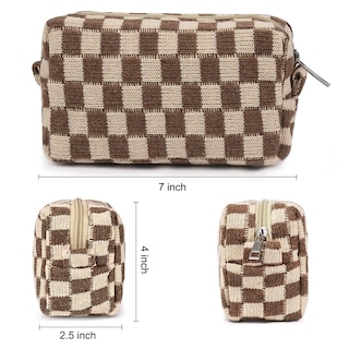 Foto 2 | Bolsa De Maquillaje Clackibukvyz A Cuadros Para Mujer, 2 Piezas - Venta Internacional.