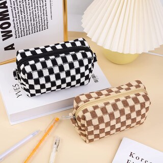 Foto 3 | Bolsa De Maquillaje Clackibukvyz A Cuadros Para Mujer, 2 Piezas - Venta Internacional.