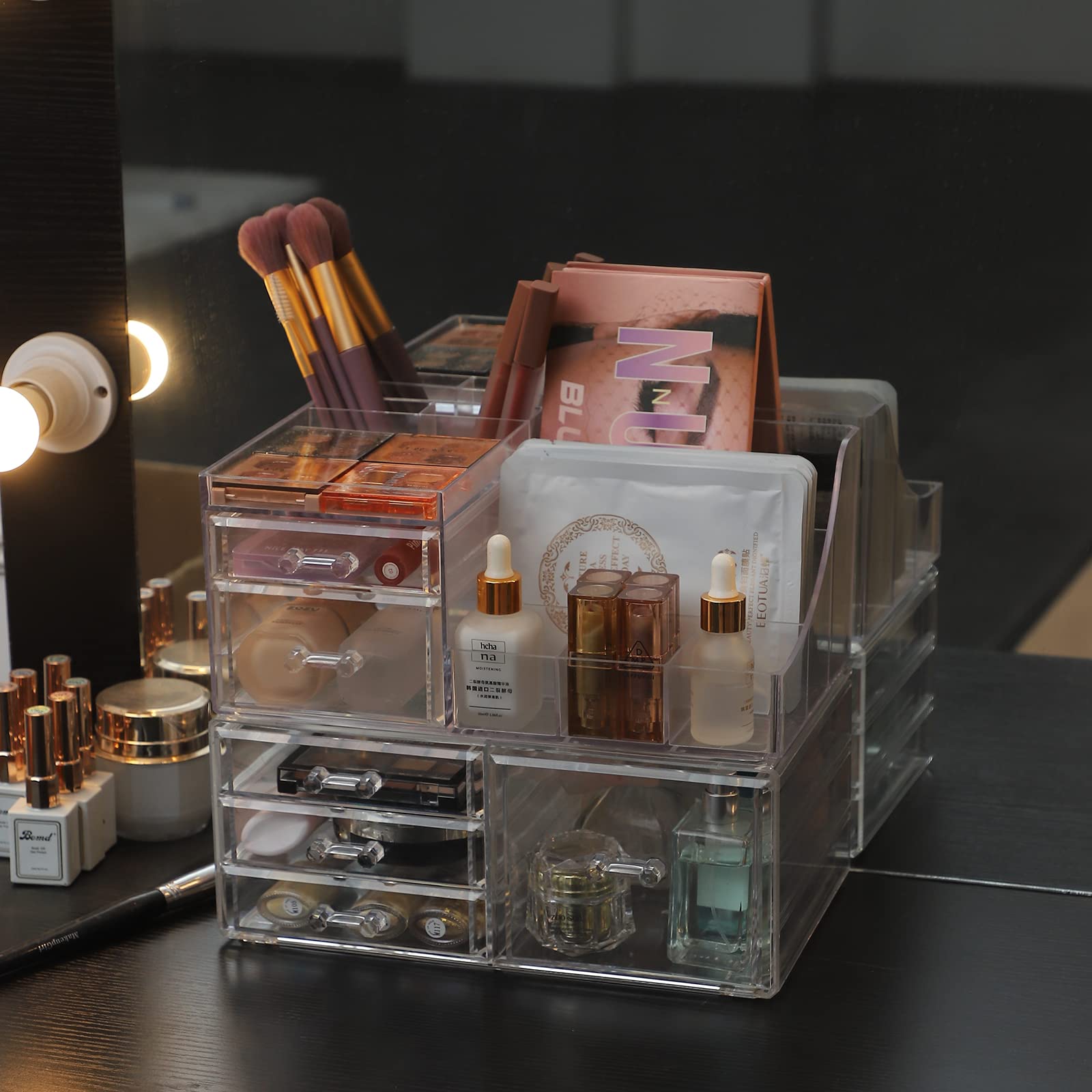 Foto 5 | Organizador De Maquillaje Cq Acrílico Transparente, Paquete De 2 Con 6 Cajones - Venta Internacional.