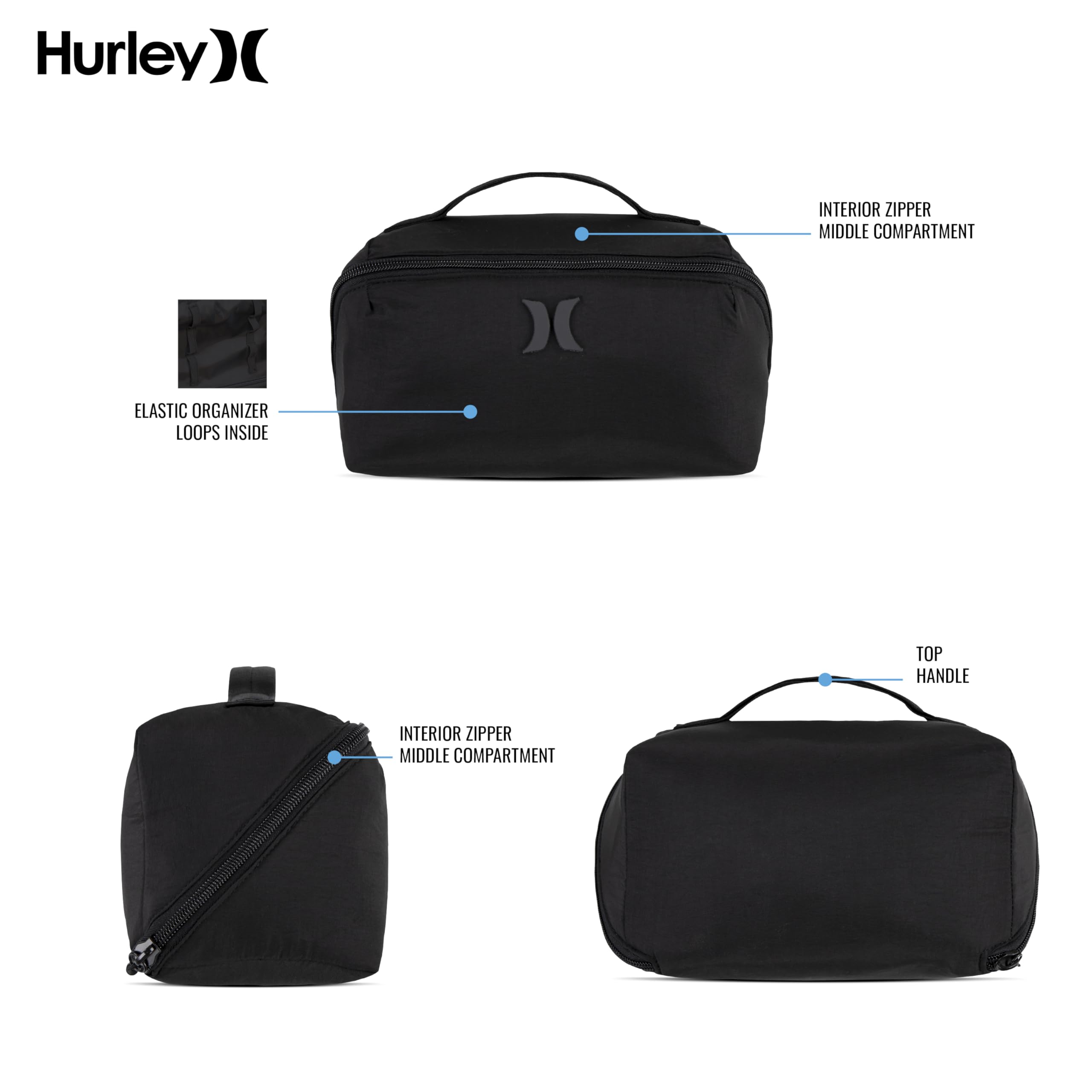 Foto 7 pulgar | Toiletry Dopp Kit Hurley Small Items Negro Para Mujer - Venta Internacional.