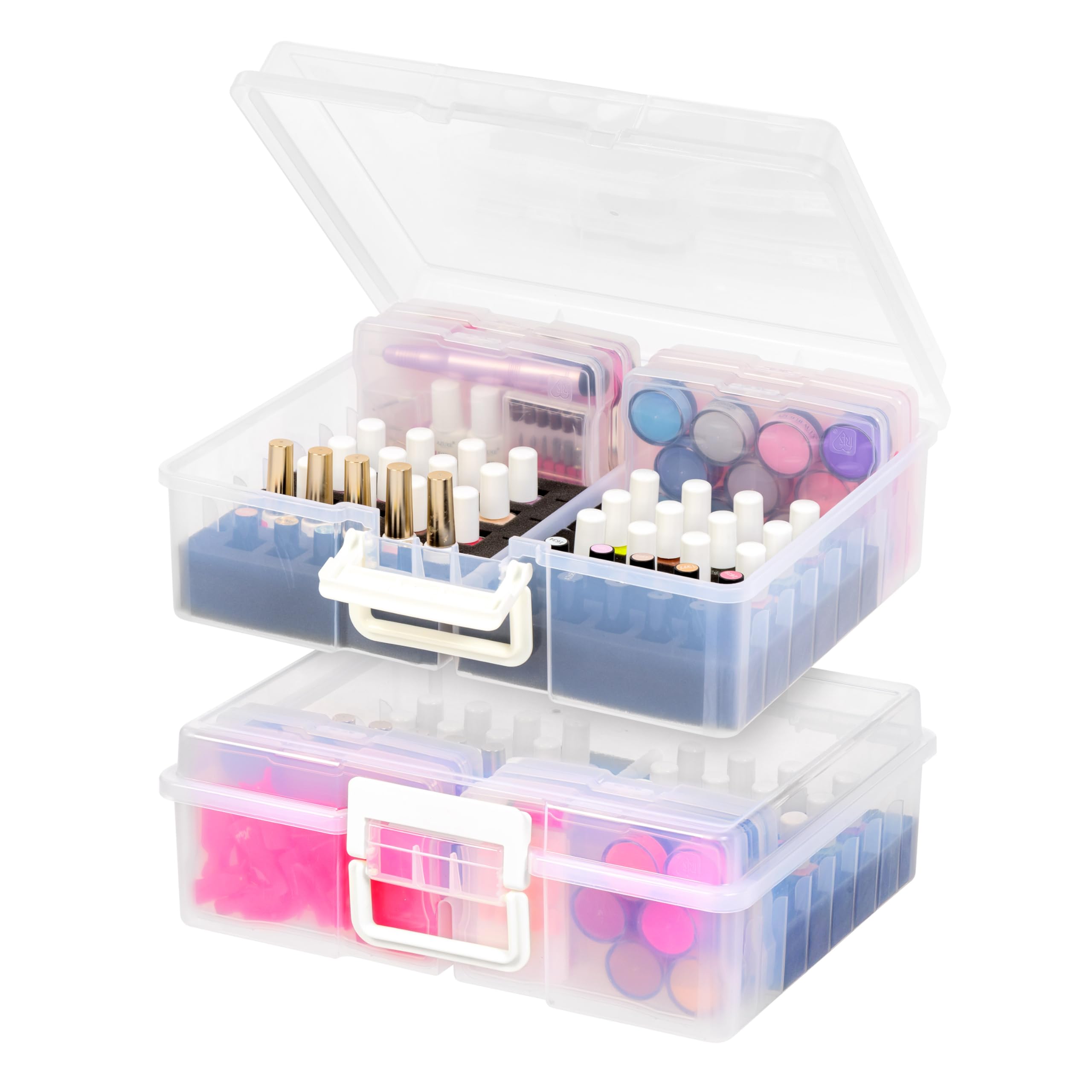 Organizador De Esmaltes De Uñas Cosmetic Train Case Iris Usa, Paquete De 2 - Venta Internacional.